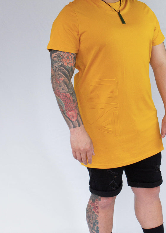 K-OS Tall Tee in Mustard - Campus Kollectiv