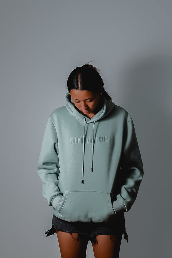 sage green hoodie