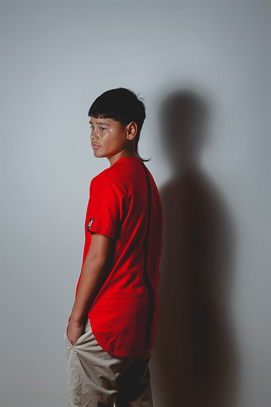 LOCALS curved hem tee - Red